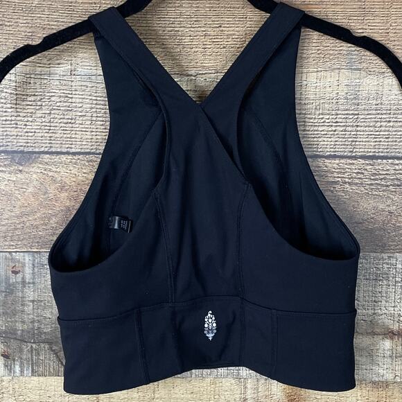 Free People Movement Sports Bra Racerback Front Cutout Black Size XS - Picture 6 of 10